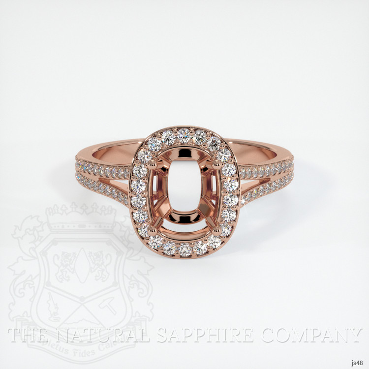 14K Rose Gold Pave Ring Setting
