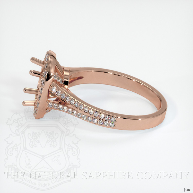 14K Rose Gold Pave Ring Setting