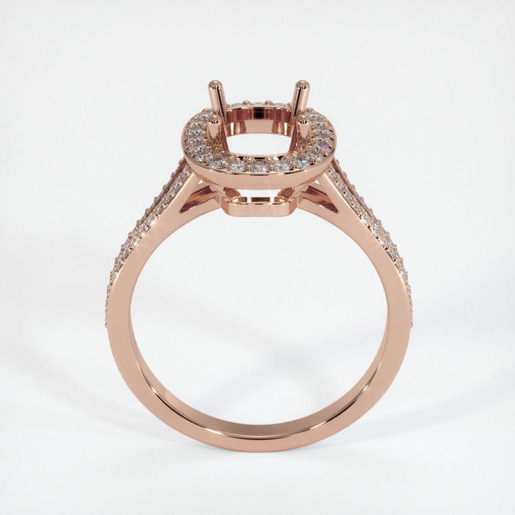 14K Rose Gold Pave Ring Setting