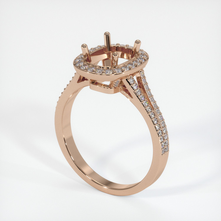 18K Rose Gold Pave Ring Setting