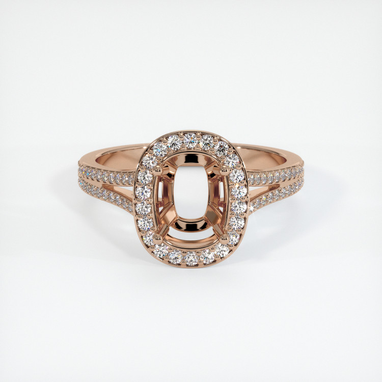 18K Rose Gold Pave Ring Setting