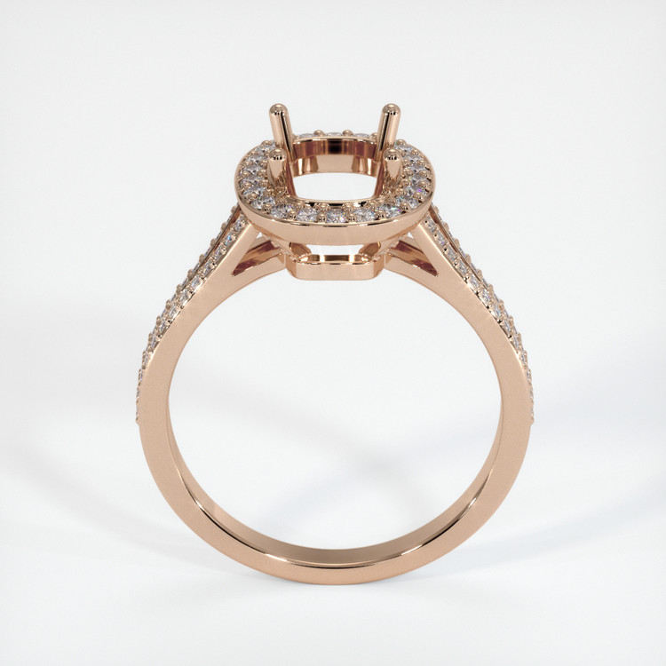 18K Rose Gold Pave Ring Setting
