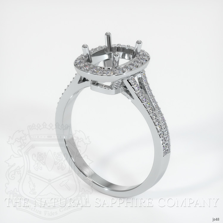 14K White Gold Pave Ring Setting