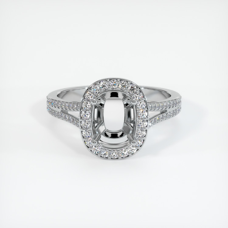 14K White Gold Pave Ring Setting
