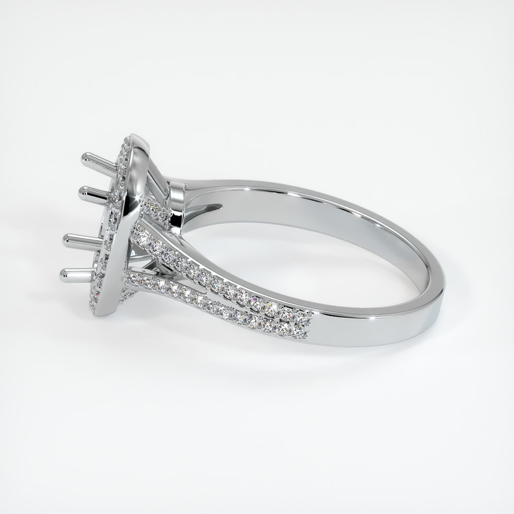 14K White Gold Pave Ring Setting