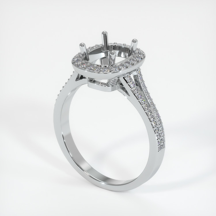18K White Gold Pave Ring Setting