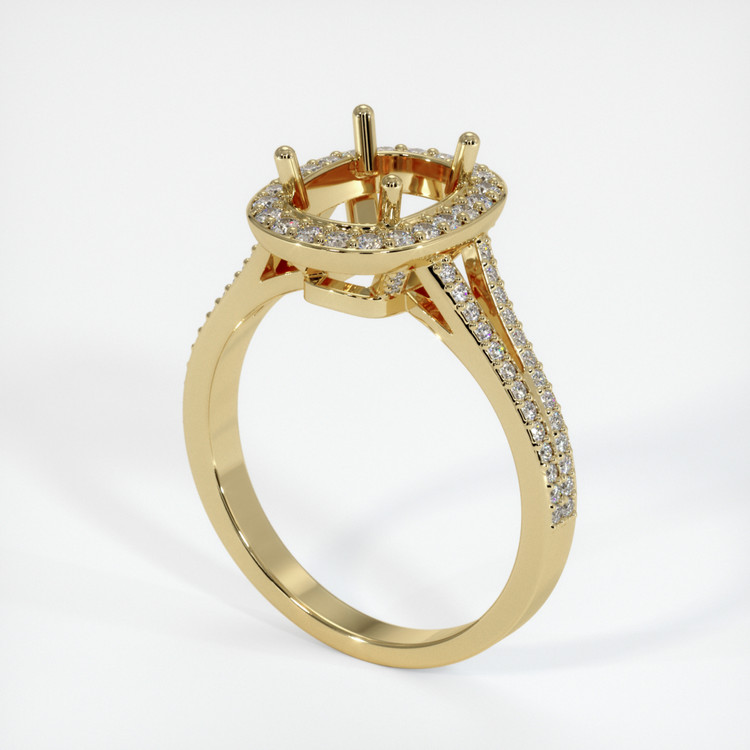 14K Yellow Gold Pave Ring Setting