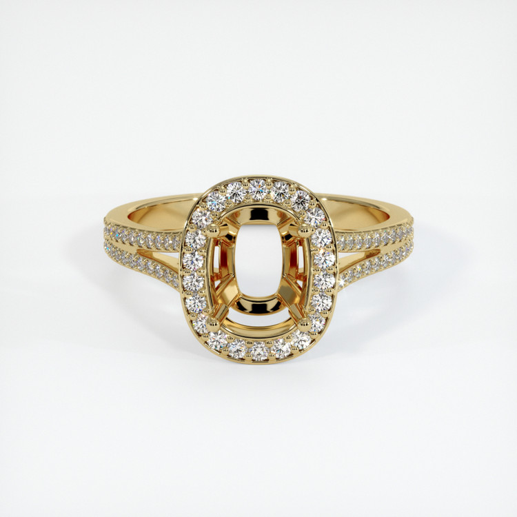 14K Yellow Gold Pave Ring Setting