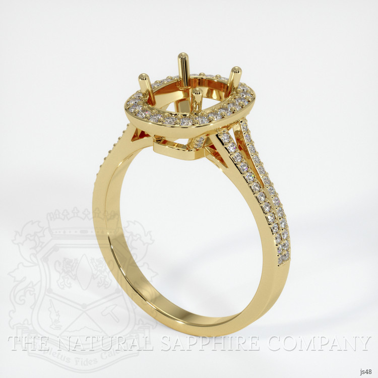 18K Yellow Gold Pave Ring Setting