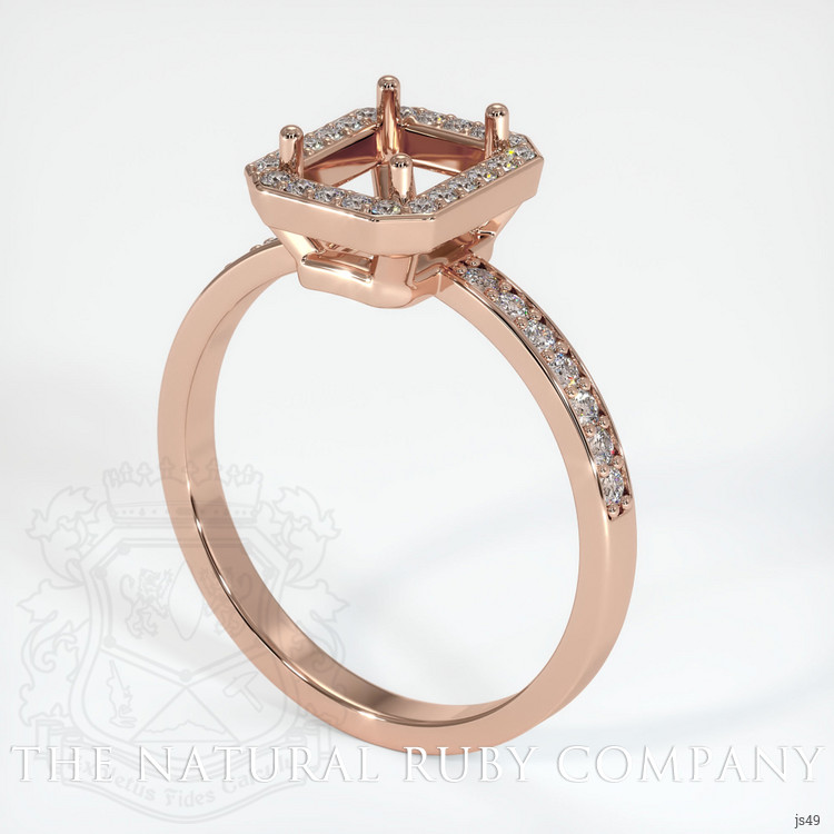 14K Rose Gold Pave Ring Setting