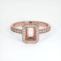 14K Rose Gold Pave Ring Setting Image