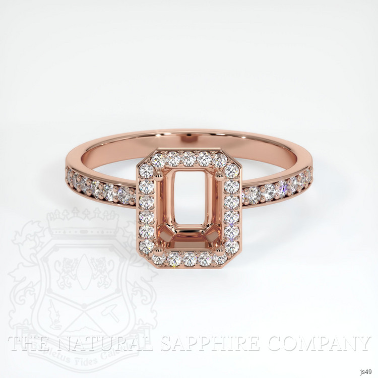 14K Rose Gold Pave Ring Setting