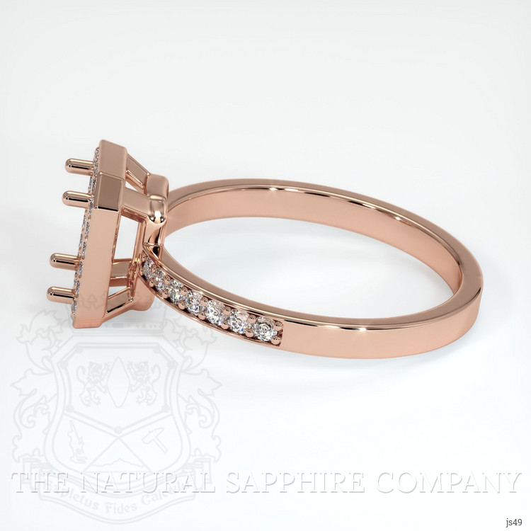 14K Rose Gold Pave Ring Setting