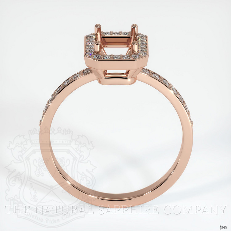 14K Rose Gold Pave Ring Setting