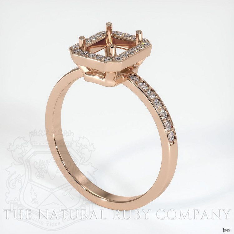 18K Rose Gold Pave Ring Setting