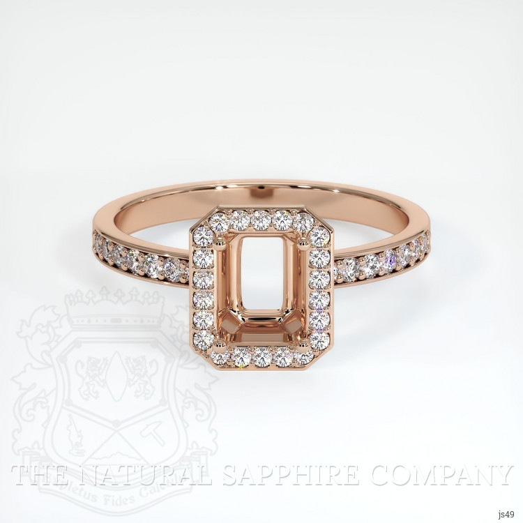 18K Rose Gold Pave Ring Setting