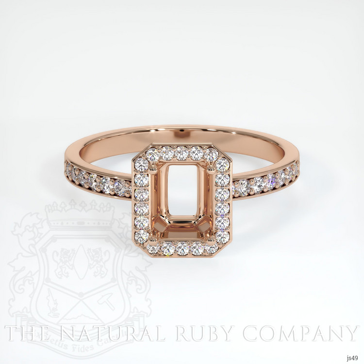 18K Rose Gold Pave Ring Setting