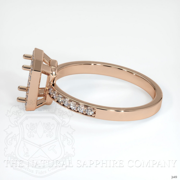 18K Rose Gold Pave Ring Setting
