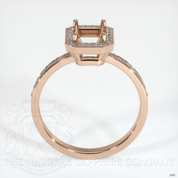 18K Rose Gold Pave Ring Setting