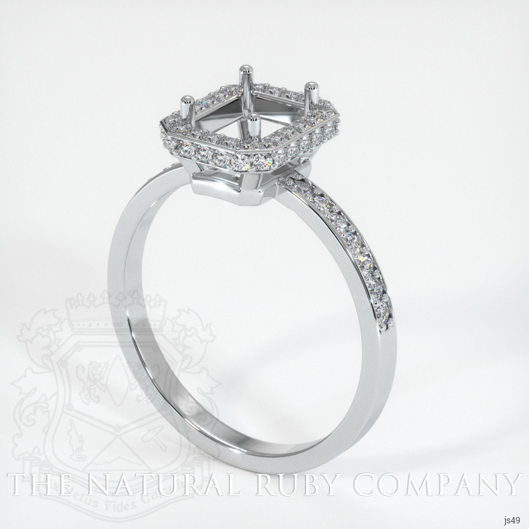 14K White Gold Pave Ring Setting