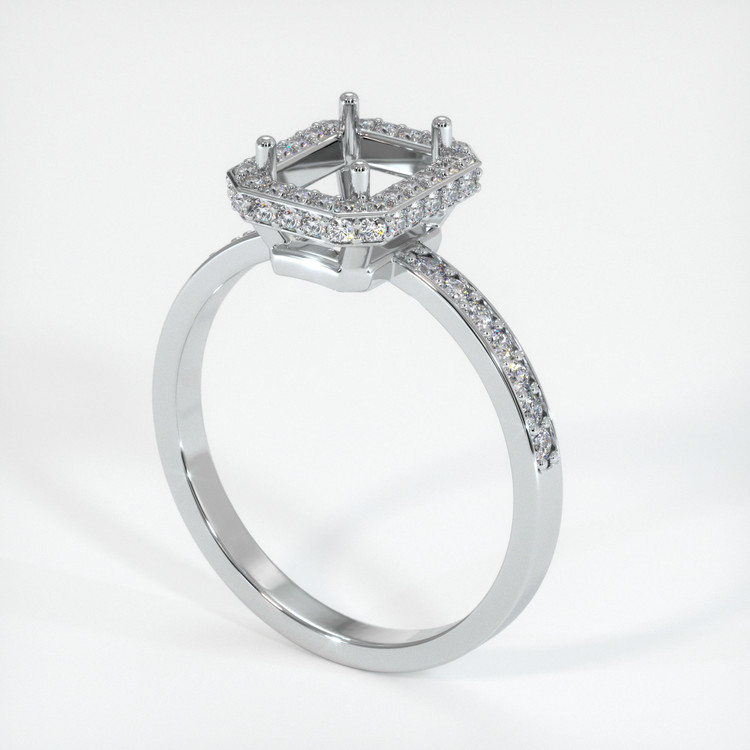 18K White Gold Pave Ring Setting