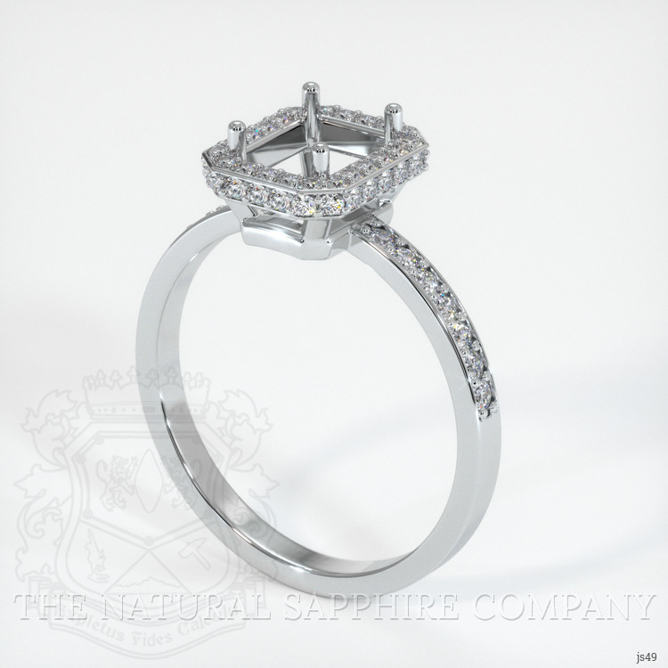 18K White Gold Pave Ring Setting