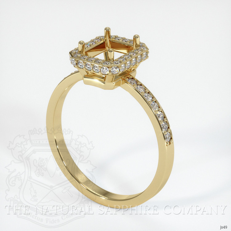 14K Yellow Gold Pave Ring Setting