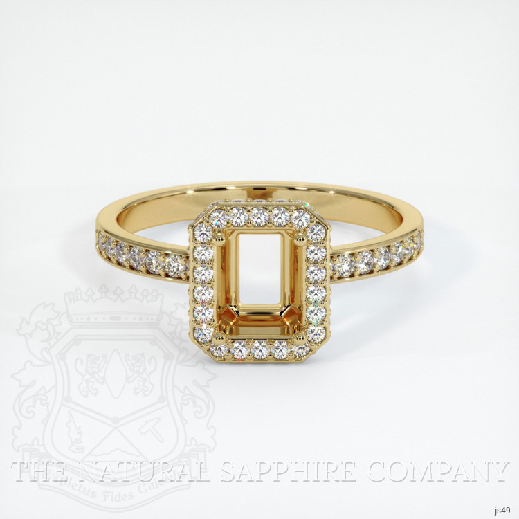 14K Yellow Gold Pave Ring Setting