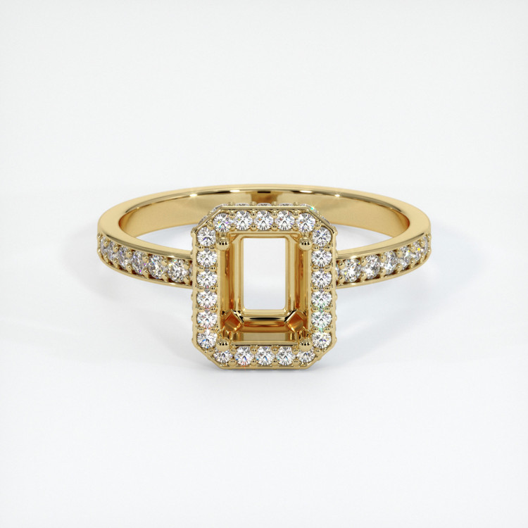 14K Yellow Gold Pave Ring Setting