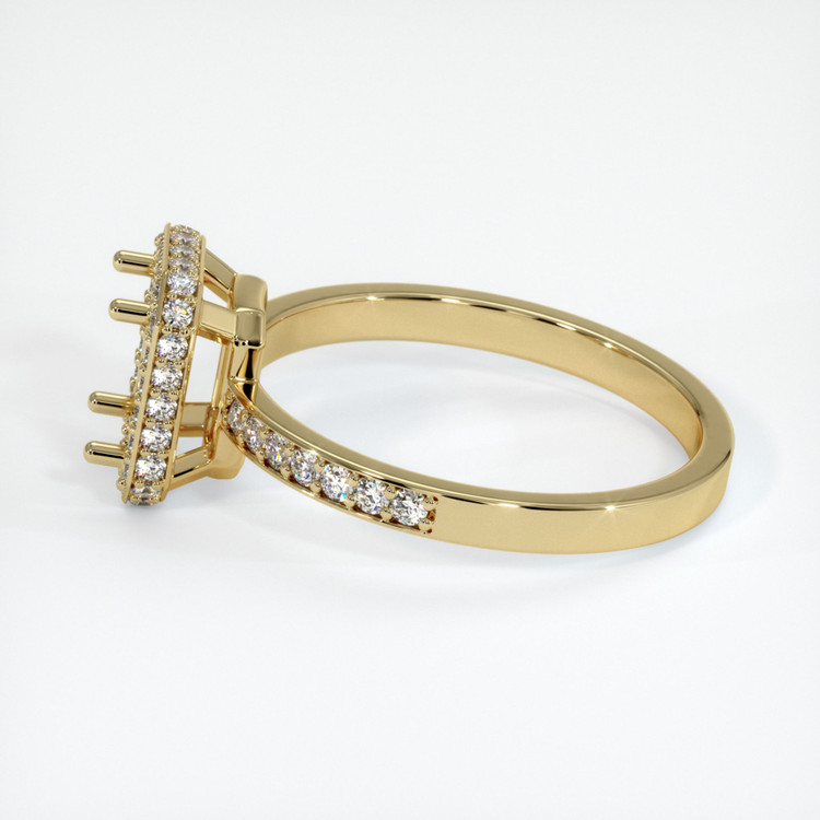 14K Yellow Gold Pave Ring Setting
