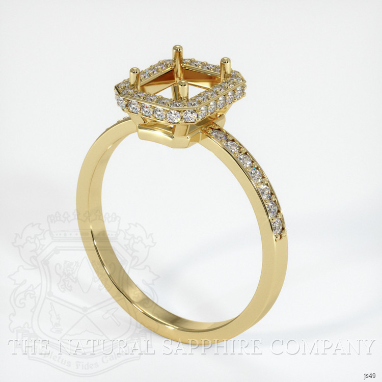 18K Yellow Gold Pave Ring Setting