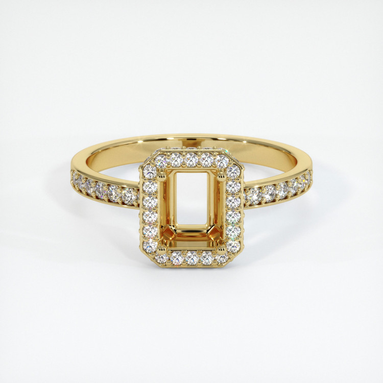 18K Yellow Gold Pave Ring Setting
