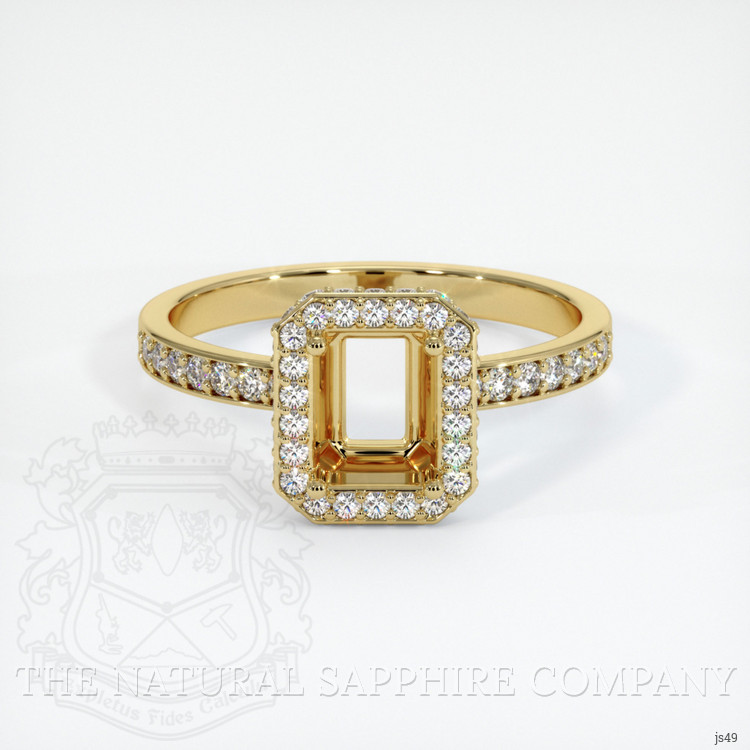 18K Yellow Gold Pave Ring Setting