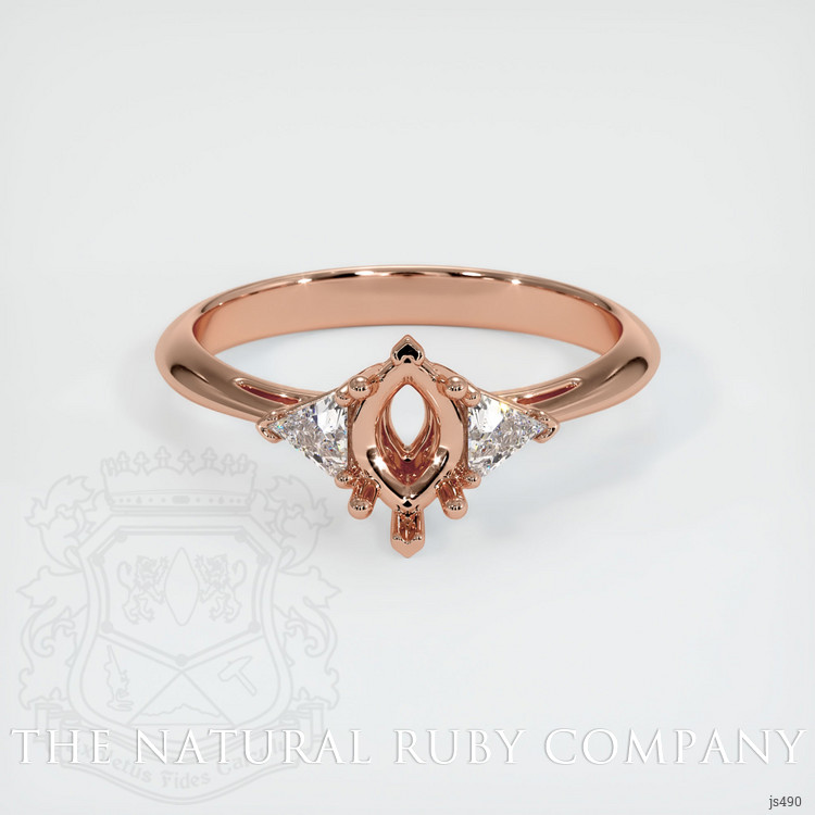 14K Rose Gold Three Stone Ring Setting