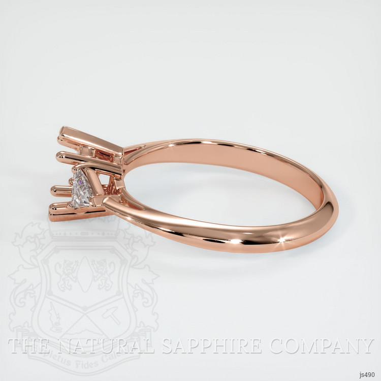 14K Rose Gold Three Stone Ring Setting