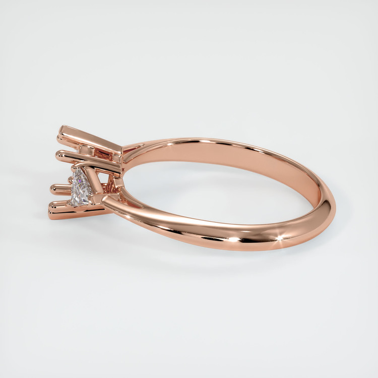 14K Rose Gold Three Stone Ring Setting