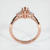 14K Rose Gold Three Stone Ring Setting Image