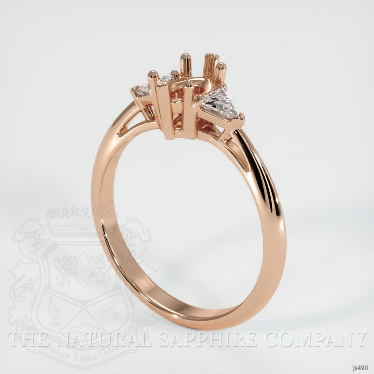 18K Rose Gold Three Stone Ring Setting