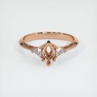 18K Rose Gold Three Stone Ring Setting Image