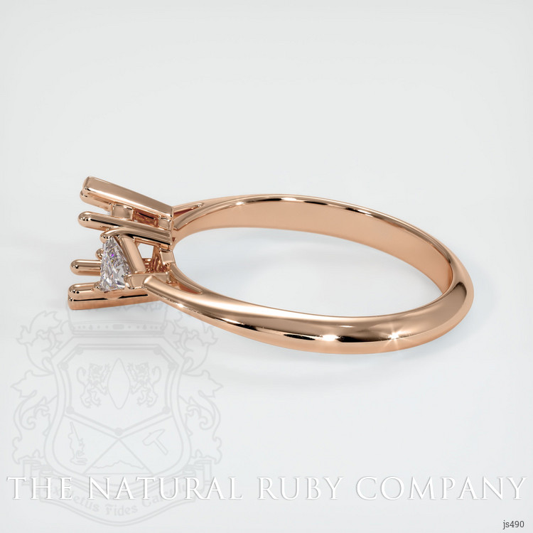 18K Rose Gold Three Stone Ring Setting