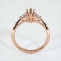 18K Rose Gold Three Stone Ring Setting Image