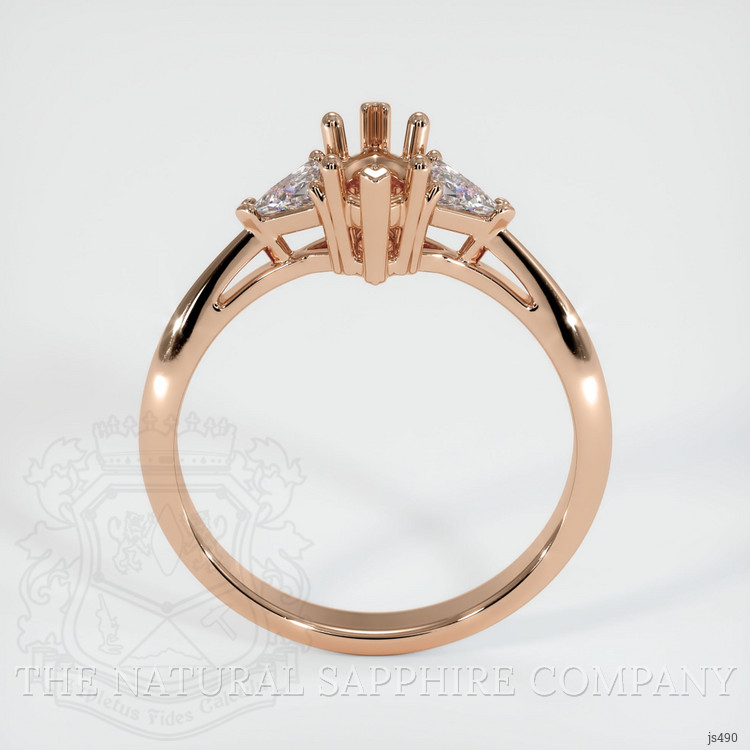 18K Rose Gold Three Stone Ring Setting