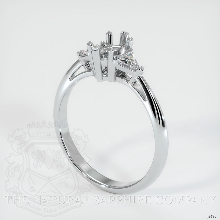 10K White Gold Three Stone Ring Setting