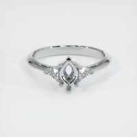 10K White Gold Three Stone Ring Setting Image