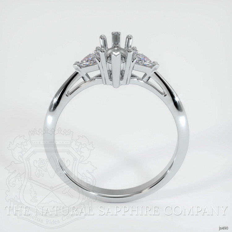 10K White Gold Three Stone Ring Setting