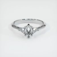 14K White Gold Three Stone Ring Setting Image