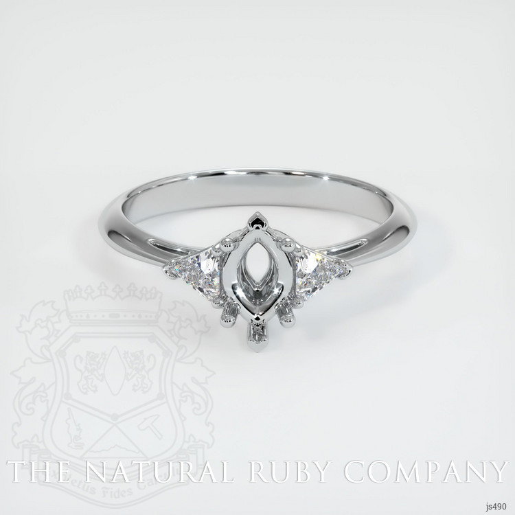 14K White Gold Three Stone Ring Setting