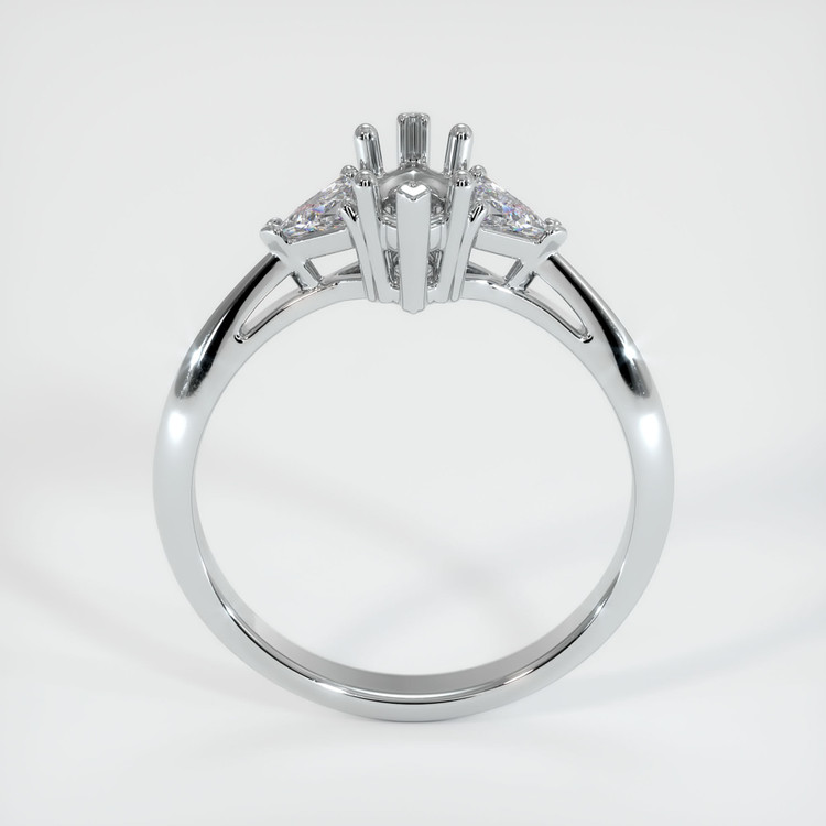 14K White Gold Three Stone Ring Setting