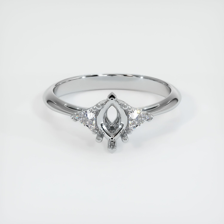 18K White Gold Three Stone Ring Setting