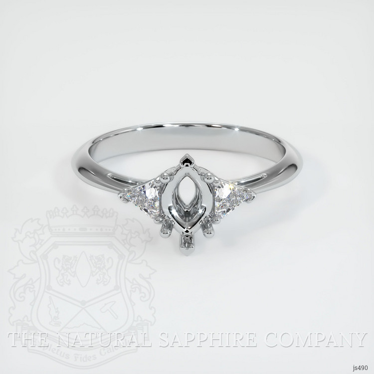 18K White Gold Three Stone Ring Setting